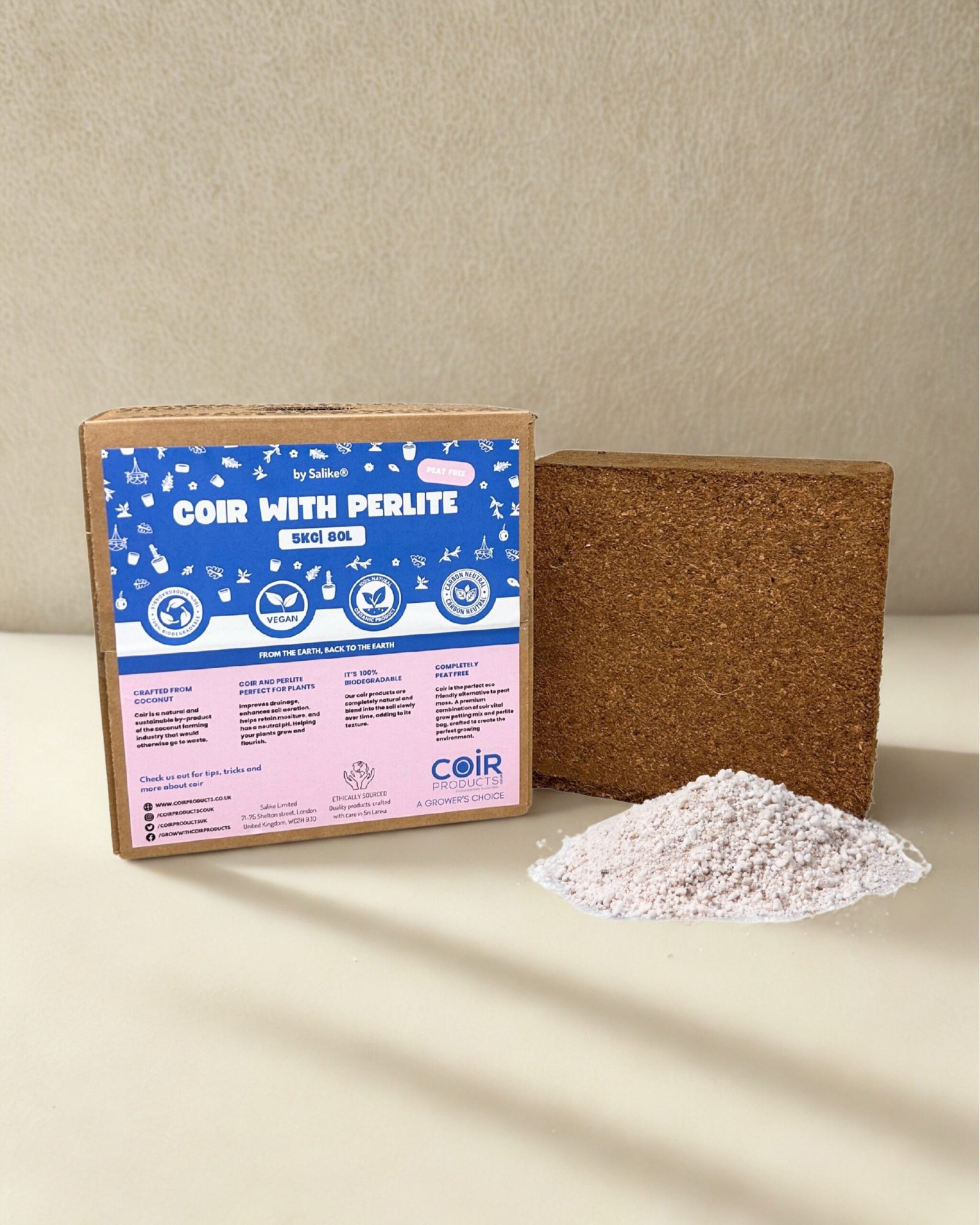 CoirProducts Coir & Perlite 80 L – Premium Peat‑Free Coir Substrate with Perlite for Improved Drainage & Aeration