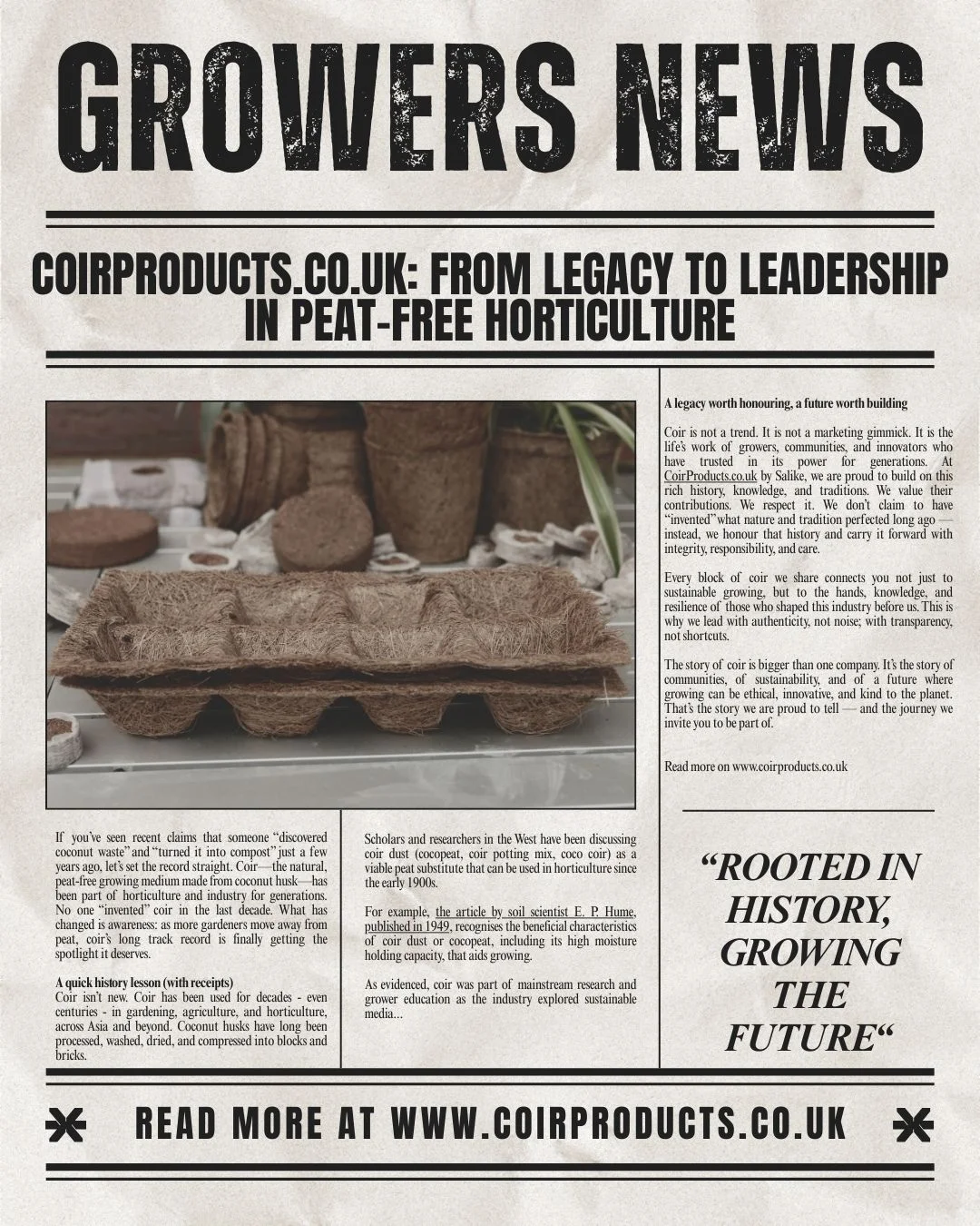 CoirProducts.co.uk: From legacy to leadership in peat-free horticulture